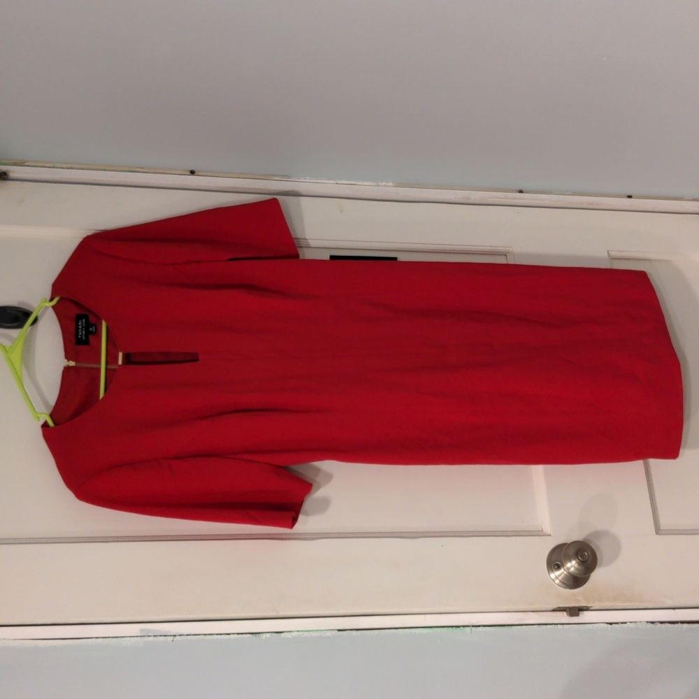 New Tahari 3/4 sleeve Red Sheath dress